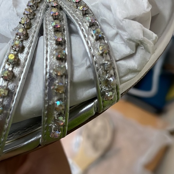 DUNE LONDON SILVER SANDALS WITH RHINESTONES - DUNE LONDON EUR SIZE 37. - Picture 5 of 5